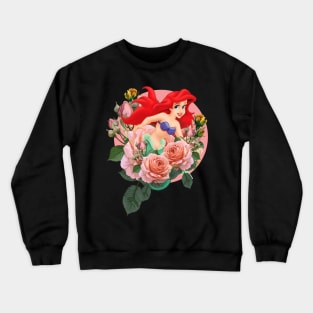 ariel mermaid floral flower Crewneck Sweatshirt